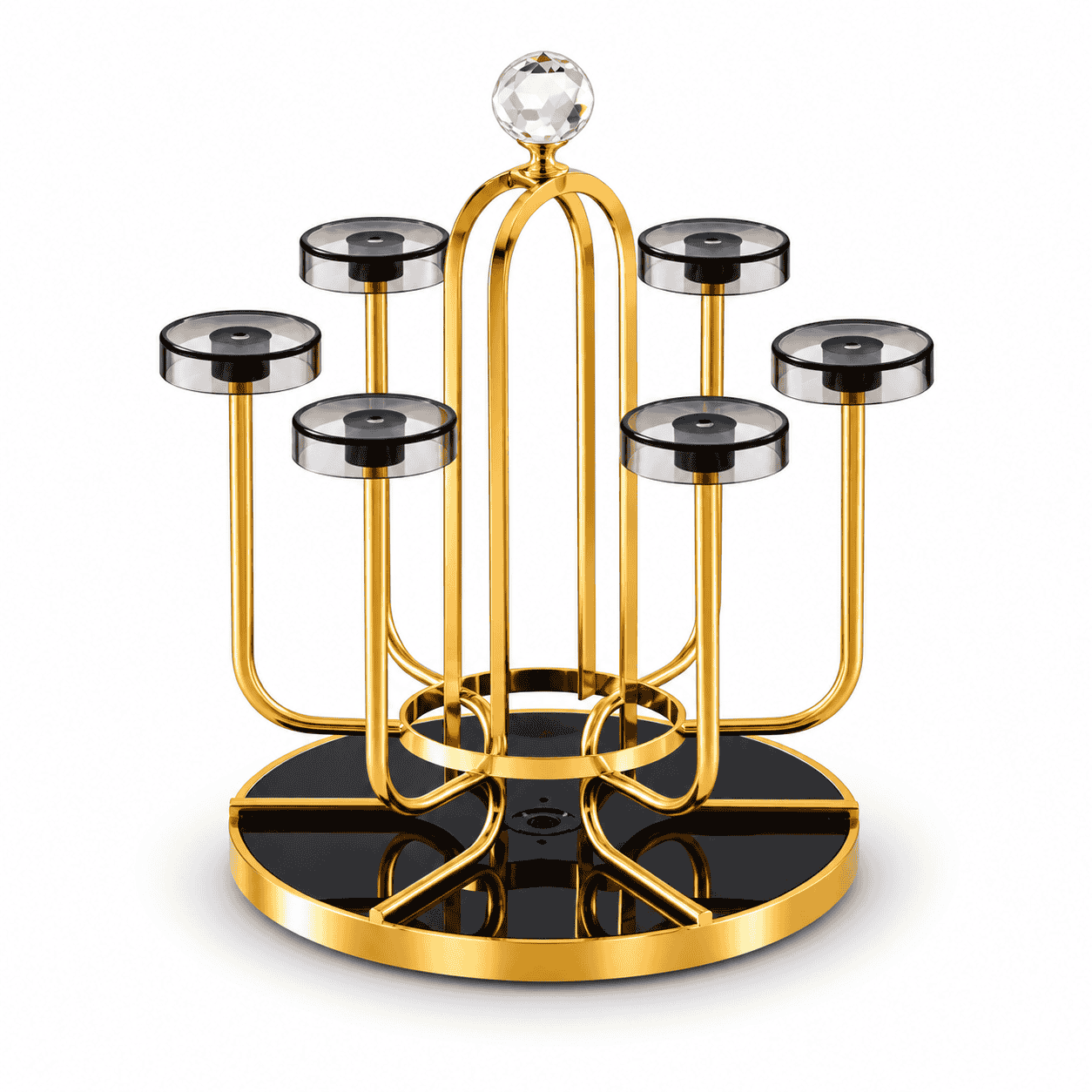 Premium 6-Glass Rotating Drying Rack & Holdera